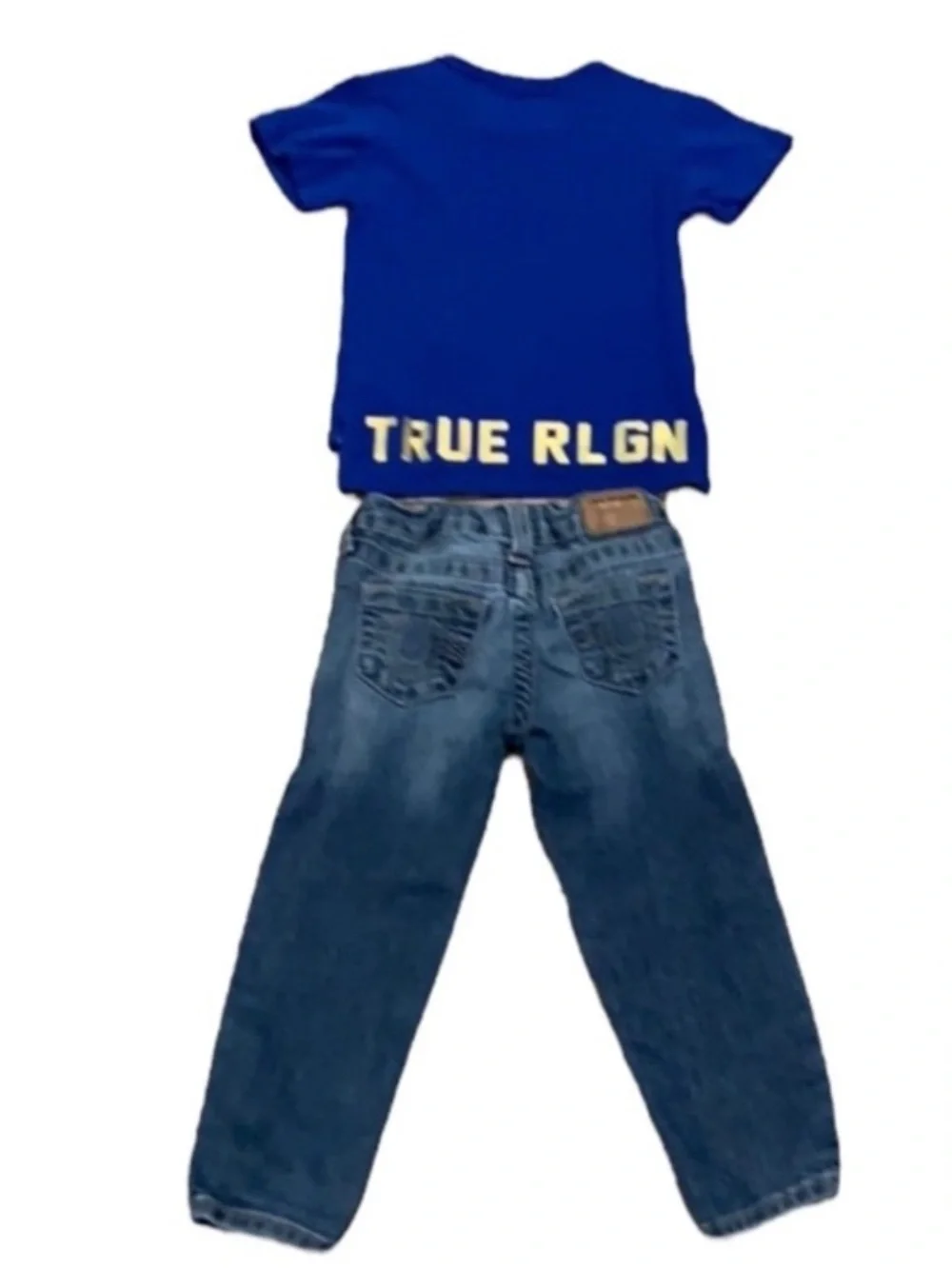Authentic True Religion designer signature Jeans & tee shirt Sz 2T